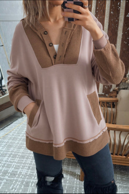Light Pink Waffle Pullover